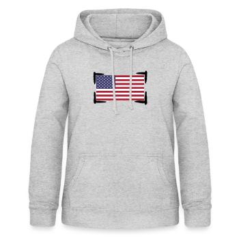American Flag - Women's Hoodie - light heather grey - Front - AI Model Female 172 light (172cm)