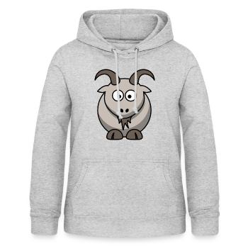 Comic-Ziege - Frauen Hoodie - Hellgrau meliert - Vorne - AI Model Female 172 light (172cm)
