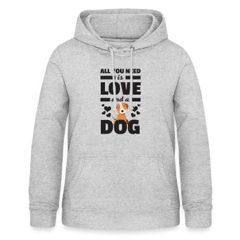 All you need is a Dog - für Hundelieberhaber - Frauen Hoodie - Hellgrau meliert - Vorne - AI Model Female 172 light (172cm)
