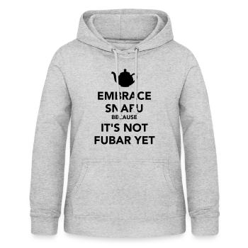 embrace snafu - Women's Hoodie - light heather grey - Front - AI Model Female 172 light (172cm)
