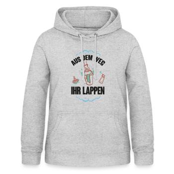 Aus dem Weg Ihr Lappen - Putzfrau, Reinigungskraft - Frauen Hoodie - Hellgrau meliert - Vorne - AI Model Female 172 light (172cm)