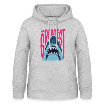 Der Weiße Hai Jaws The Greatest Shark Wortspiel - Frauen Hoodie - Hellgrau meliert - Vorne - AI Model Female 172 light (172cm)