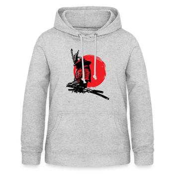 Samurai Fan Japan Manga Anime - Frauen Hoodie - Hellgrau meliert - Vorne - AI Model Female 172 light (172cm)