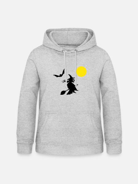hexe_halloween - Frauen Hoodie - Hellgrau meliert