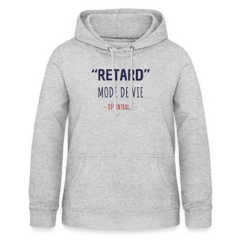 Verzögerter entspannter Lebensstil - Frauen Hoodie - Hellgrau meliert - Vorne - AI Model Female 172 light (172cm)