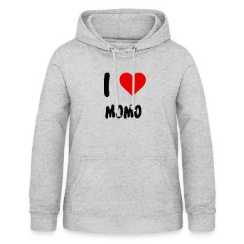Momo - Sweat à capuche Femme - gris clair chiné - Devant - AI Model Female 172 light (172cm)
