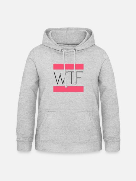 fille wtf - Sweat à capuche Femme - gris clair chiné