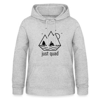 juste quad - Sweat à capuche Femme - gris clair chiné - Devant - AI Model Female 172 light (172cm)