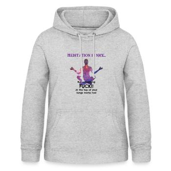 Meditation ist schön ... - Frauen Hoodie - Hellgrau meliert - Vorne - AI Model Female 172 light (172cm)