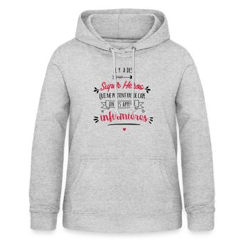 Super Held Krankenschwester - Frauen Hoodie - Hellgrau meliert - Vorne - AI Model Female 172 light (172cm)