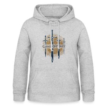 Game Of Thrones Épées Des Maisons Acier Valyrien - Sweat à capuche Femme - gris clair chiné - Devant - AI Model Female 172 light (172cm)