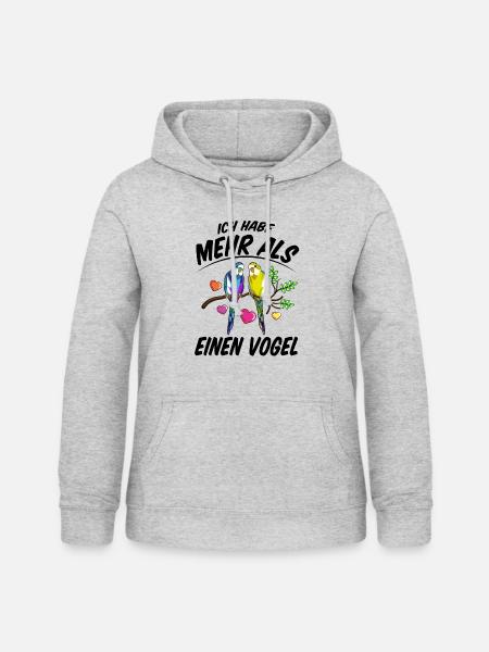 Vogelliebhaber Nymphensittich Vogelbesitzer - Frauen Hoodie - Hellgrau meliert