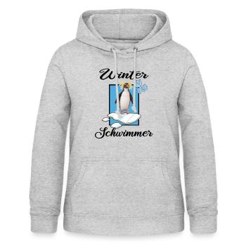 Eisbaden Winterschwimmer Eiswasser Winterbaden - Frauen Hoodie - Hellgrau meliert - Vorne - AI Model Female 172 light (172cm)