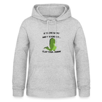 Funny T-Rex T-shirt for boys and girls - Women's Hoodie - light heather grey - Front - AI Model Female 172 light (172cm)