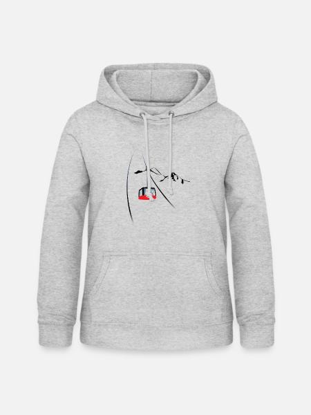 Jackson Hole Gondel - Frauen Hoodie - Hellgrau meliert