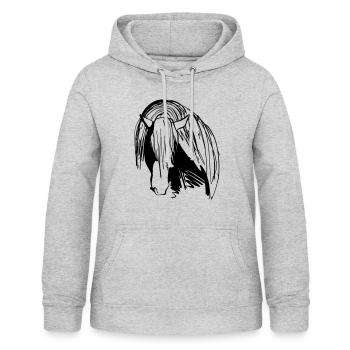 Pferdekopf - Frauen Hoodie - Hellgrau meliert - Vorne - AI Model Female 172 light (172cm)