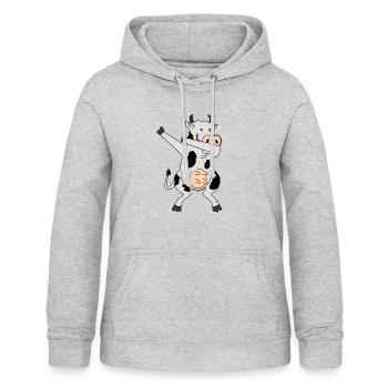 Funny cow as a gift idea for friends - Women's Hoodie - light heather grey - Front - AI Model Female 172 light (172cm)