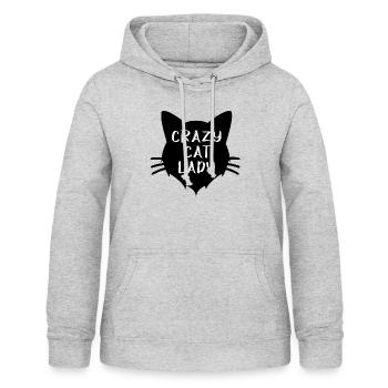 Katzendame - Frauen Hoodie - Hellgrau meliert - Vorne - AI Model Female 172 light (172cm)