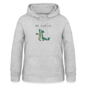 alligator - Sweat à capuche Femme - gris clair chiné - Devant - AI Model Female 172 light (172cm)