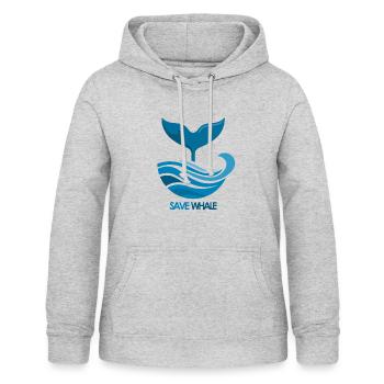 Wal - Frauen Hoodie - Hellgrau meliert - Vorne - AI Model Female 172 light (172cm)