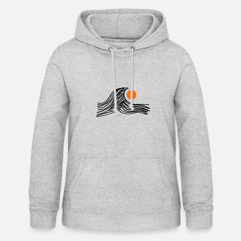 Vague avec le soleil - Sweat à capuche Femme - gris clair chiné