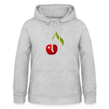 cerise - Sweat à capuche Femme - gris clair chiné - Devant - AI Model Female 172 light (172cm)