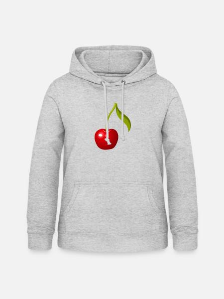 cerise - Sweat à capuche Femme - gris clair chiné
