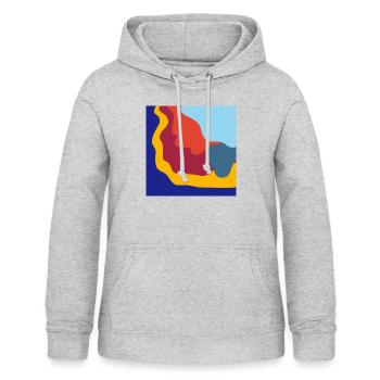 Bunte optische Täuschung - Frauen Hoodie - Hellgrau meliert - Vorne - AI Model Female 172 light (172cm)