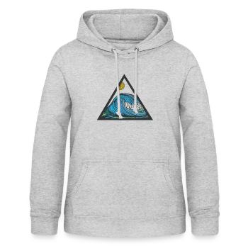 wave - line art - Women's Hoodie - light heather grey - Front - AI Model Female 172 light (172cm)