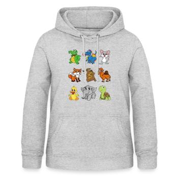 Crocodile Dragon Mouse Camel Fox Bear Duck Elephant - Women's Hoodie - light heather grey - Front - AI Model Female 172 light (172cm)