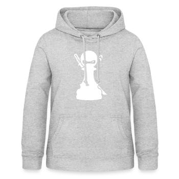 Echecs Ninja Pun Echecs japonais Ninja Fighter - Sweat à capuche Femme - gris clair chiné - Devant - AI Model Female 172 light (172cm)