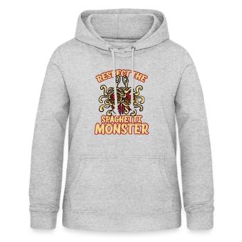 Respect The Spaghetti Monster Funny God Unbeliever - Women's Hoodie - light heather grey - Front - AI Model Female 172 light (172cm)
