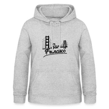 Pont du Golden Gate à San Francisco - Sweat à capuche Femme - gris clair chiné - Devant - AI Model Female 172 light (172cm)