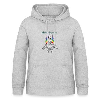Mister Unicorn - Frauen Hoodie - Hellgrau meliert - Vorne - AI Model Female 172 light (172cm)