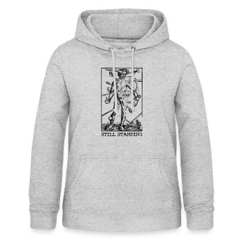 Stehend noch - Frauen Hoodie - Hellgrau meliert - Vorne - AI Model Female 172 light (172cm)