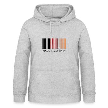 Barcode "Made in Germany" - Frauen Hoodie - Hellgrau meliert - Vorne - AI Model Female 172 light (172cm)