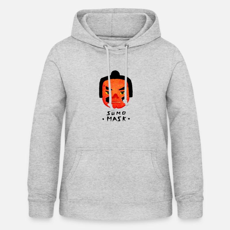 Masque de sumo - Sweat à capuche Femme - gris clair chiné