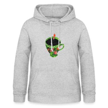 Einsame Frau - Frauen Hoodie - Hellgrau meliert - Vorne - AI Model Female 172 light (172cm)