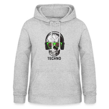 T-shirt TECHNO - Drum and Bass Thé - Sweat à capuche Femme - gris clair chiné - Devant - AI Model Female 172 light (172cm)