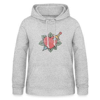 The Wounded Heart - Women's Hoodie - light heather grey - Front - AI Model Female 172 light (172cm)