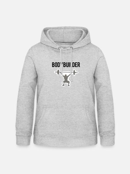 Bodybuilder - Frauen Hoodie - Hellgrau meliert