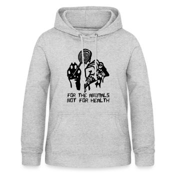 VEGAN For The Animals Not For Health - Frauen Hoodie - Hellgrau meliert - Vorne - AI Model Female 172 light (172cm)