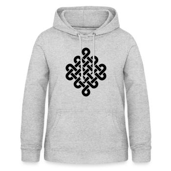 Noeud Infini sans fin Tibet Celtique Bouddhisme - Sweat à capuche Femme - gris clair chiné - Devant - AI Model Female 172 light (172cm)