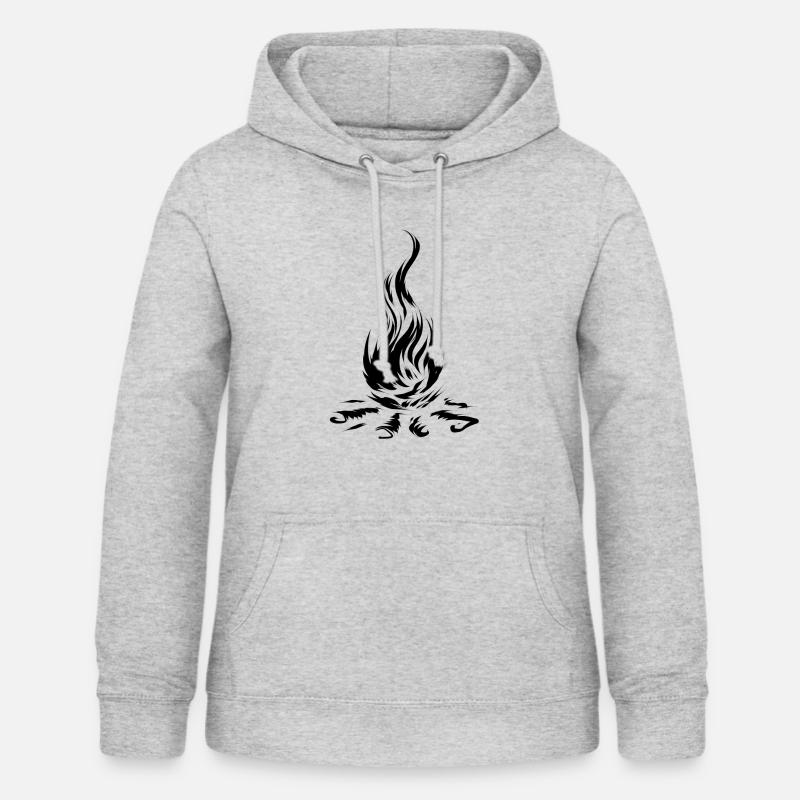 feu de camp - Sweat à capuche Femme - gris clair chiné