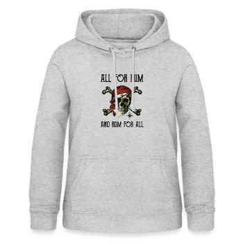 Alles für Rum und Rum für alle Piraten - Frauen Hoodie - Hellgrau meliert - Vorne - AI Model Female 172 light (172cm)