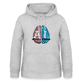 AI Brain Science Artificial Intelligence - Frauen Hoodie - Hellgrau meliert - Vorne - AI Model Female 172 light (172cm)