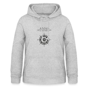 Anno Tshirt in 1800 Design - ALWAYAS ON DISCOVER - Frauen Hoodie - Hellgrau meliert - Vorne - AI Model Female 172 light (172cm)