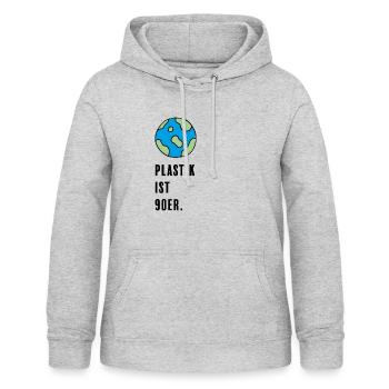 90er Erde Umwelt Verschmutzung Plastik Öko CO2 - Frauen Hoodie - Hellgrau meliert - Vorne - AI Model Female 172 light (172cm)