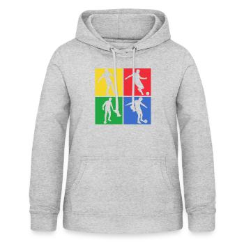 Fussball - Frauen Hoodie - Hellgrau meliert - Vorne - AI Model Female 172 light (172cm)