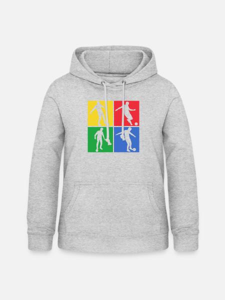 Fussball - Frauen Hoodie - Hellgrau meliert